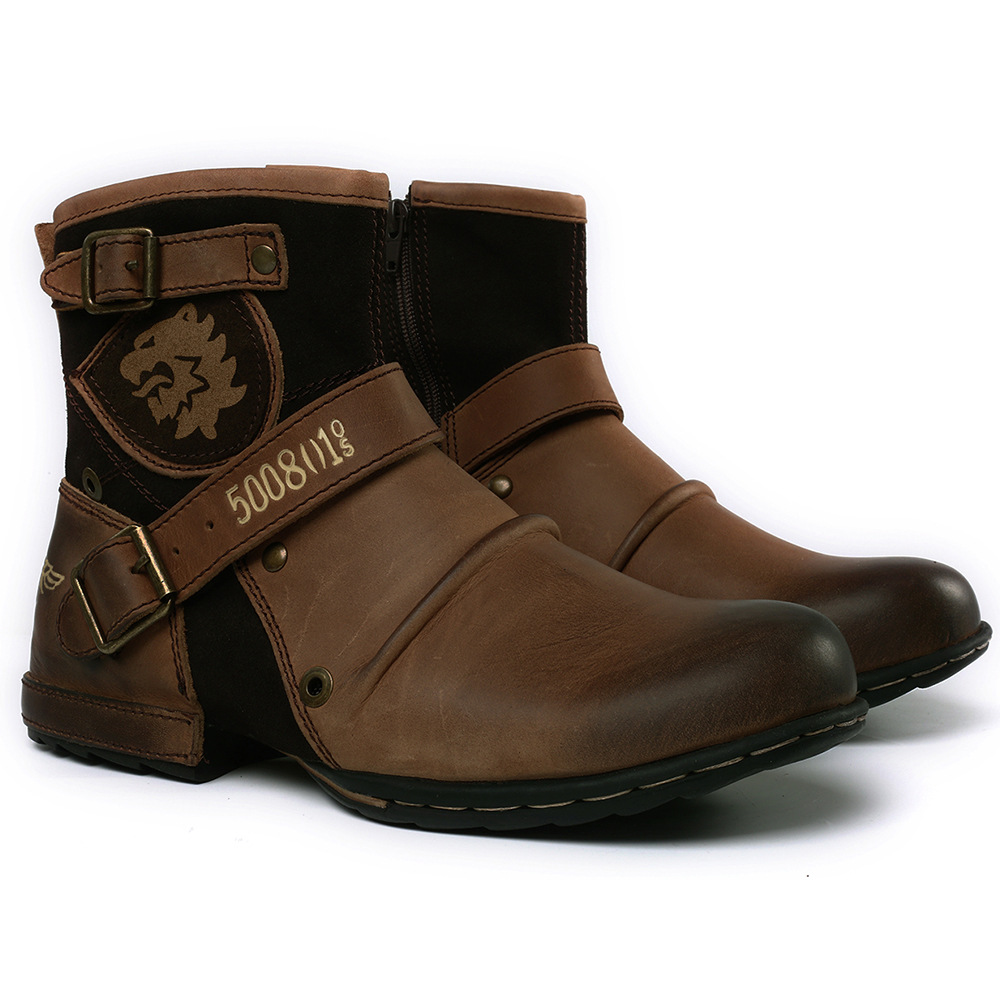 Western Denim Color Changing Martin Shoes Men foto 5