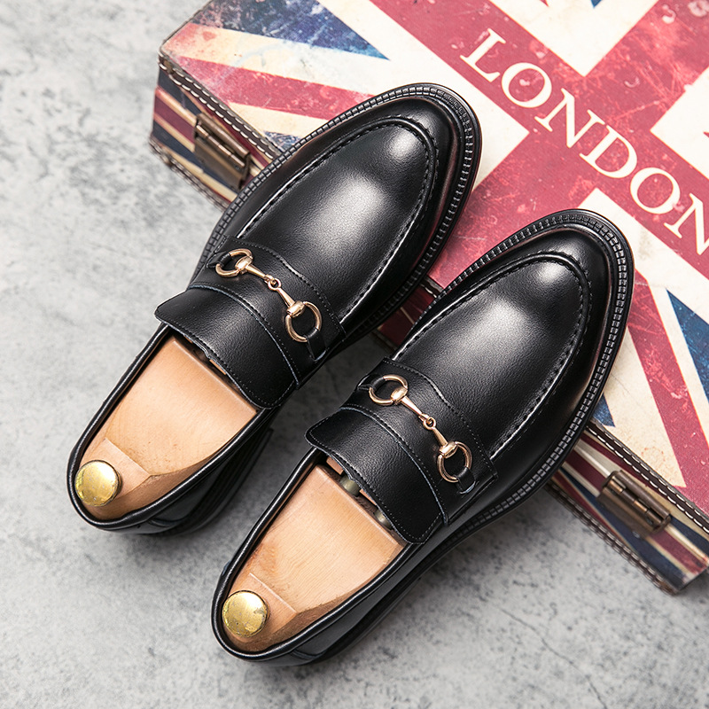 All-match Fashion Pointed Casual Leather Shoes Slip-on foto 2