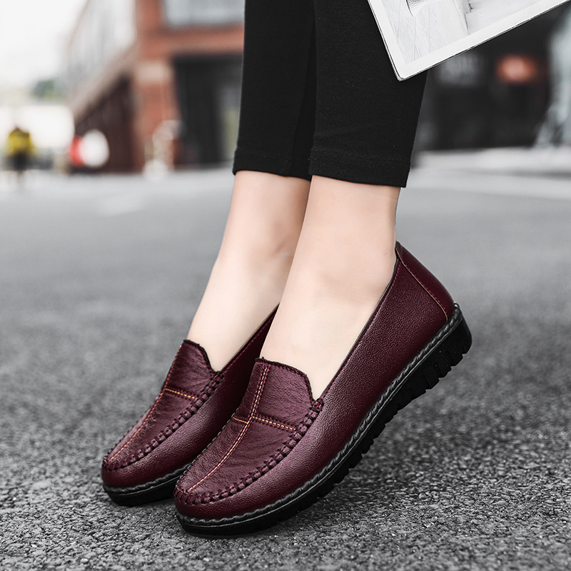 Women's Flat Casual Slip-on Leather Shoes foto 5