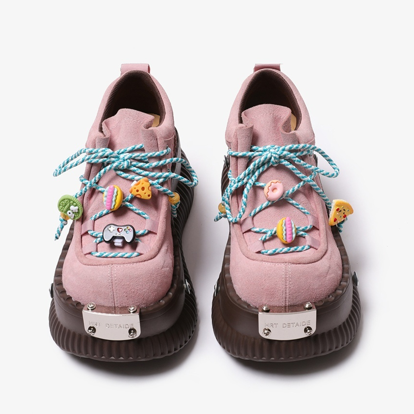 Dopamine Summer Platform Leather Shoes Lace-up Shoes foto 5