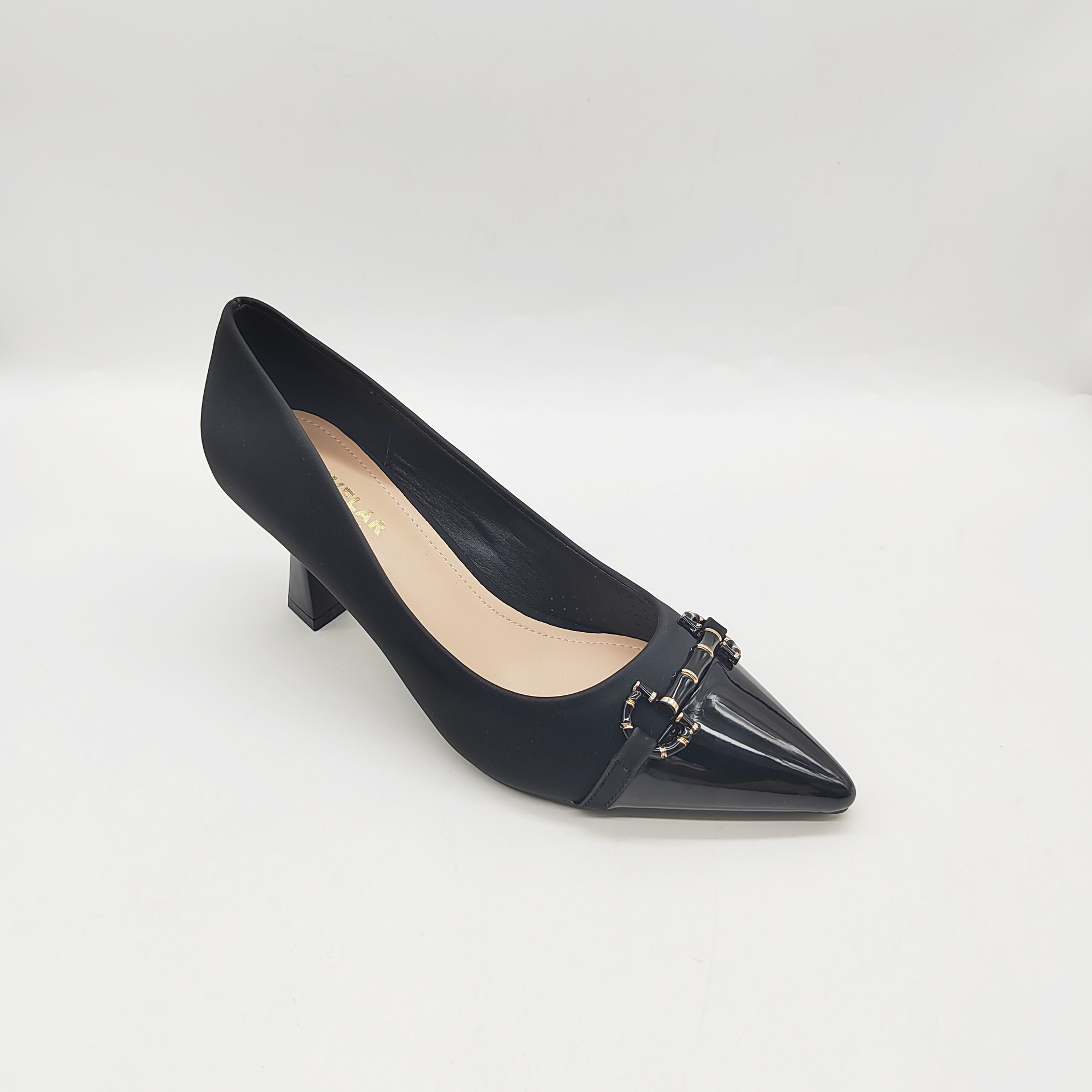 French-style Womens Exquisite Leather Belt-buckle Peep-toe Stiletto Pumps