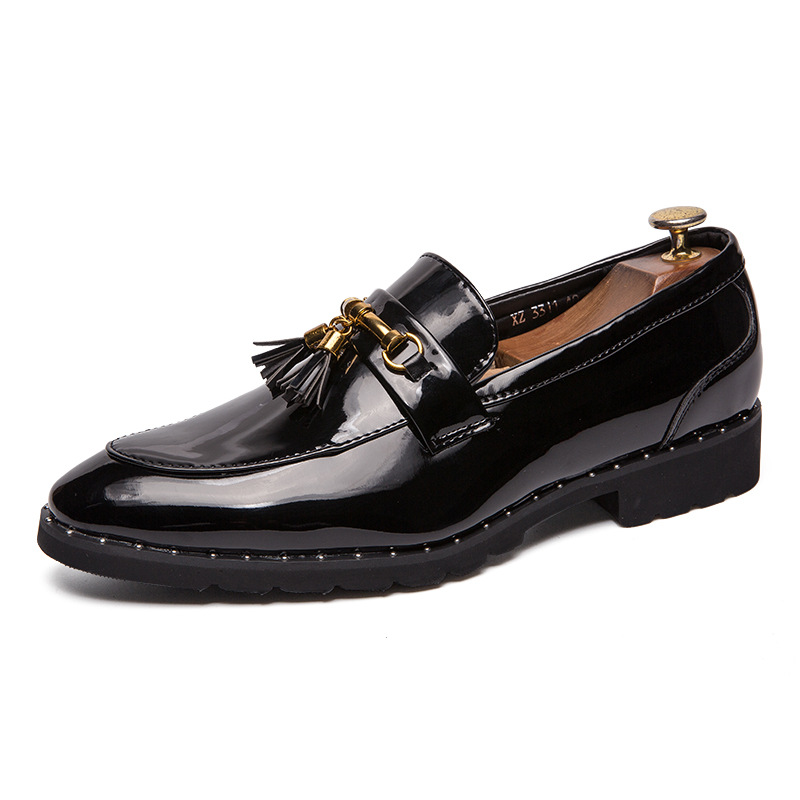 Men's British Pointed Leather Shoes Korean Style foto 5