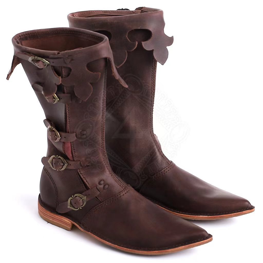 Retro Renaissance Men's Square Heel Boots foto 5