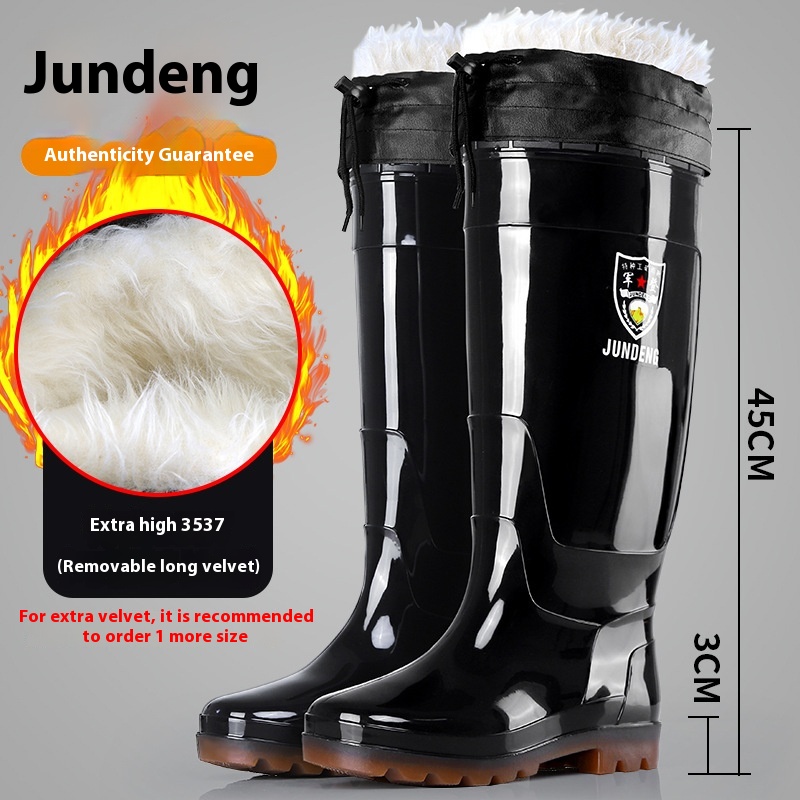 Rain Boots Men's Over The Knee Stockings High Tube Rubber Shoes foto 2