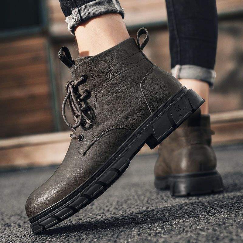 Men's Shoes British Style Tooling Leather Boots foto 5
