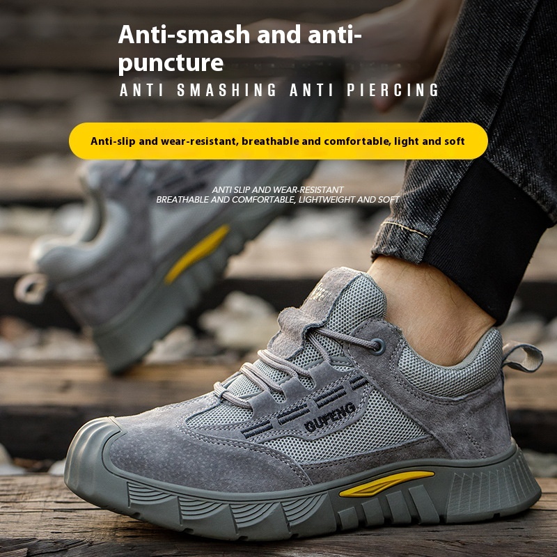 Anti-smashing And Anti-penetration Breathable Non-slip Tendon Bottom Steel Toe Soft And Comfortable Safety Shoes foto 2