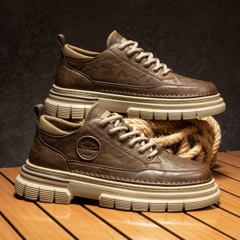 High-grade British Style Worker Boot Platform Casual Leather Shoes foto 4