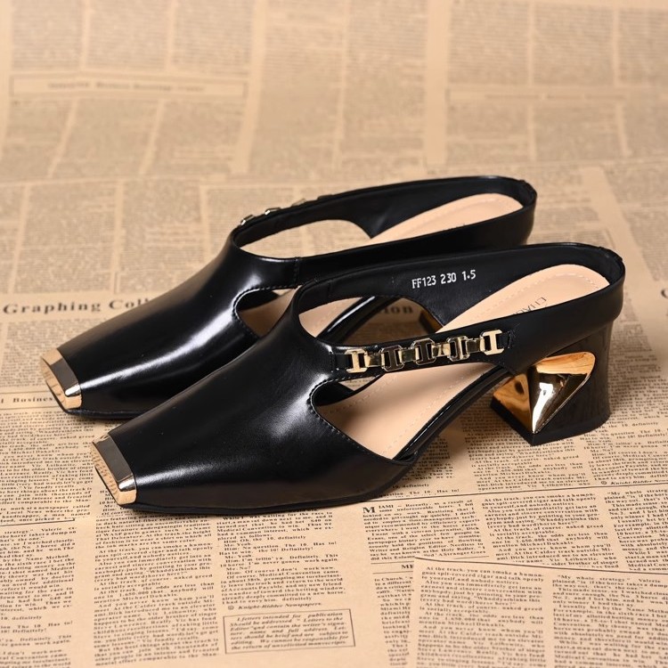 Women's Square Toe Half Slippers foto 2