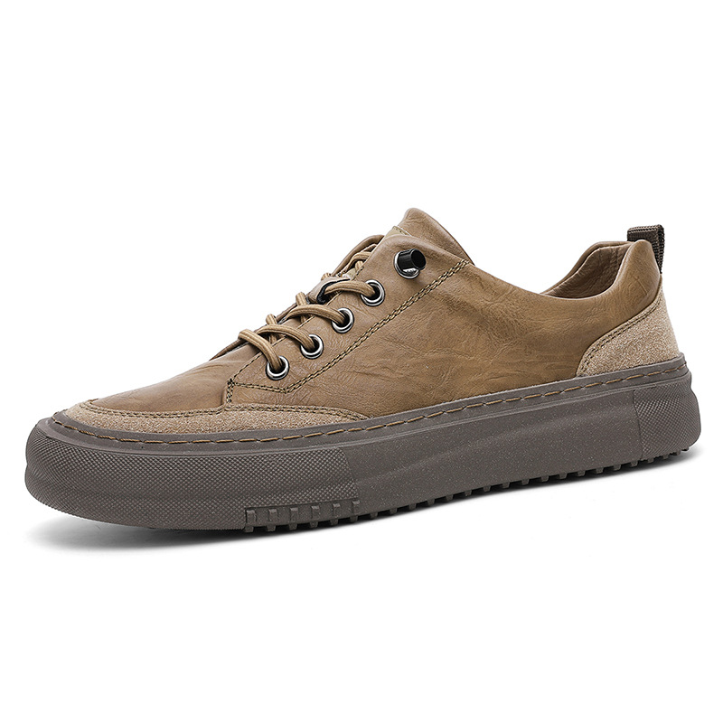 British Round Toe Men's Leather Shoes Men foto 3