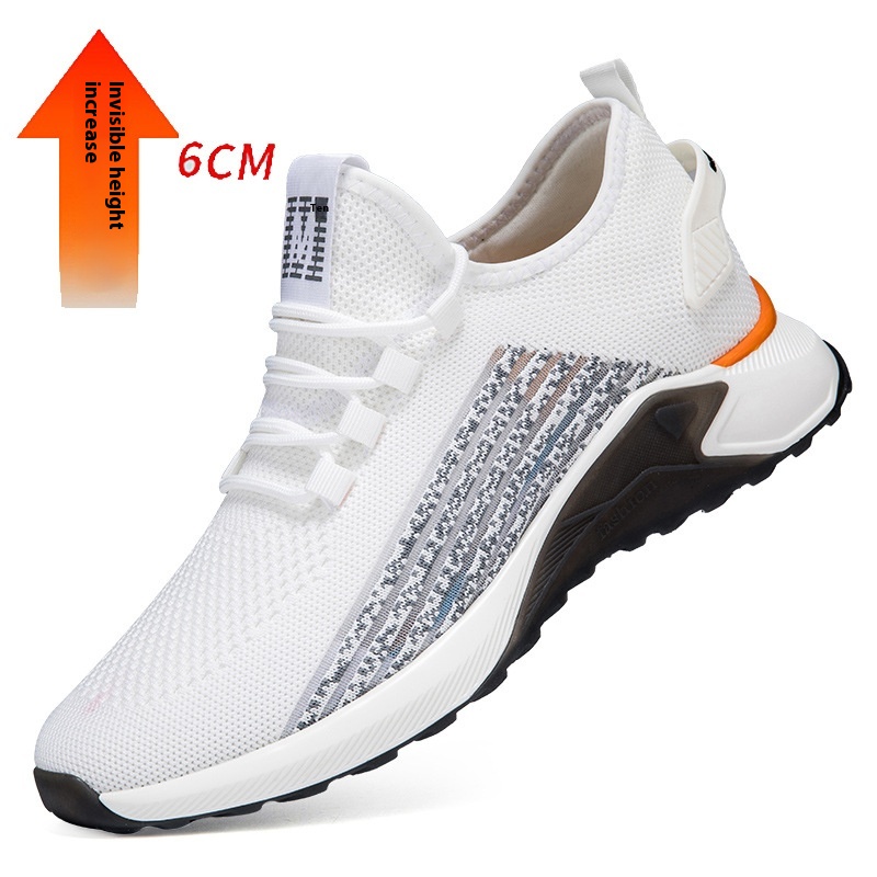 Men's Round Head Mesh Fabric Casual Shoelace Invisible Height Increasing foto 4
