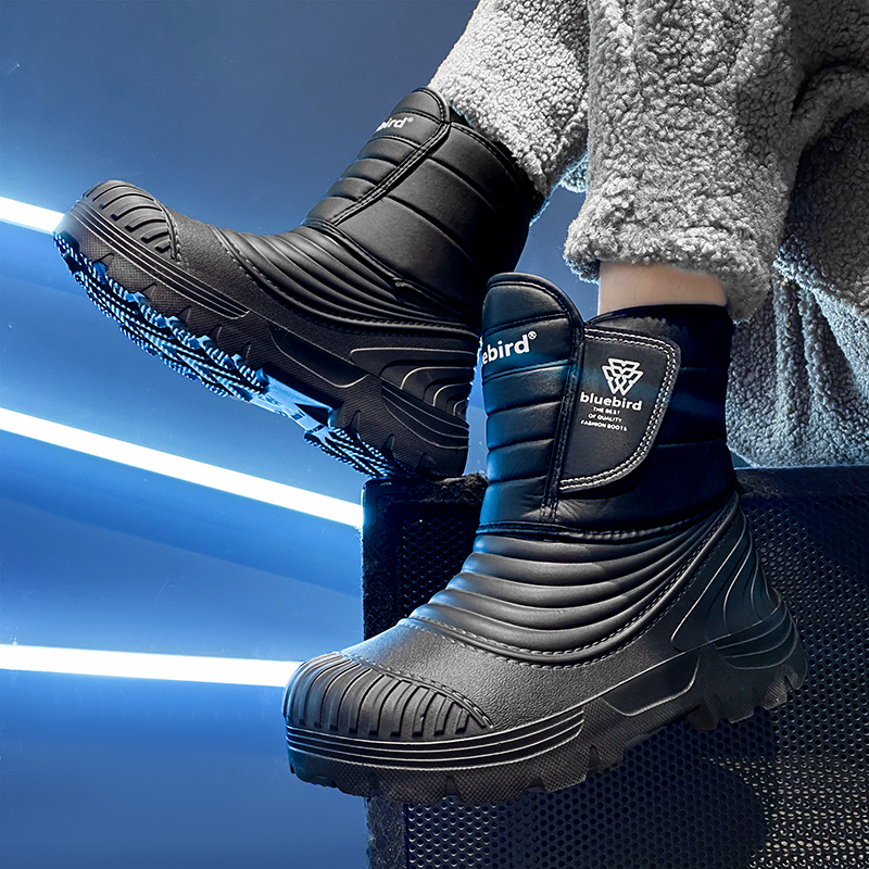 Winter Fleece Lined Padded Warm Keeping High-top Raise The Bottom Men's Cotton Shoes foto 5