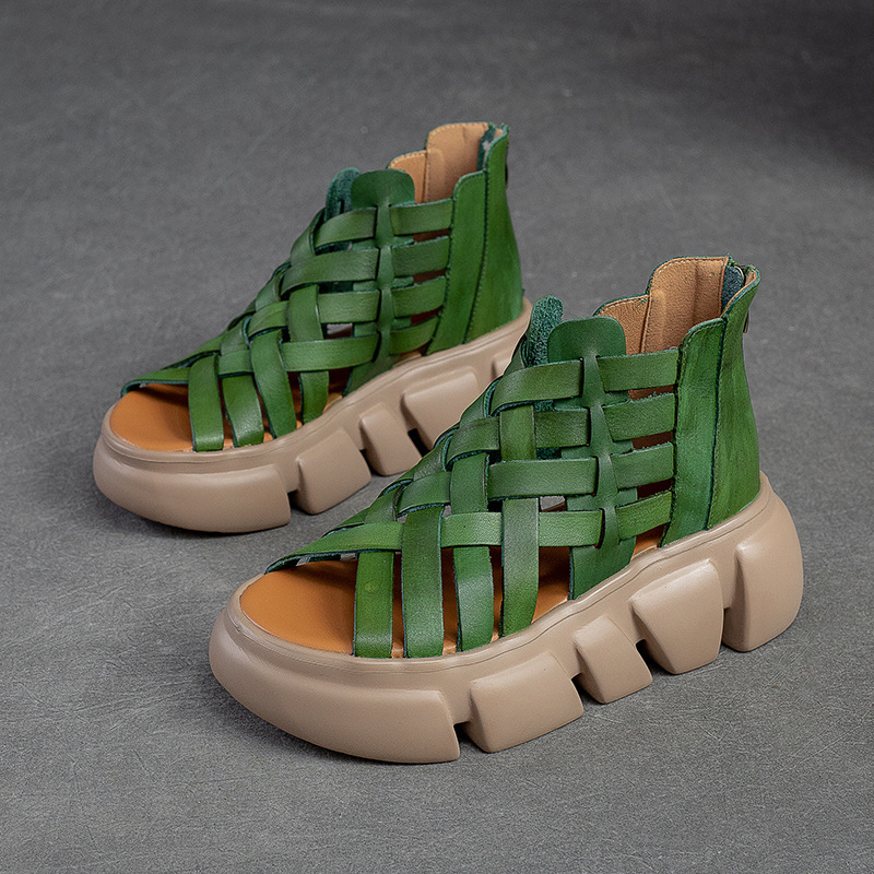 Woven Hollowed Sandals Thick Bottom Breathable foto 3