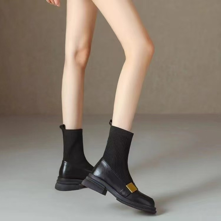 Mid-heel Retro New Loafer Ankle Boots foto 3