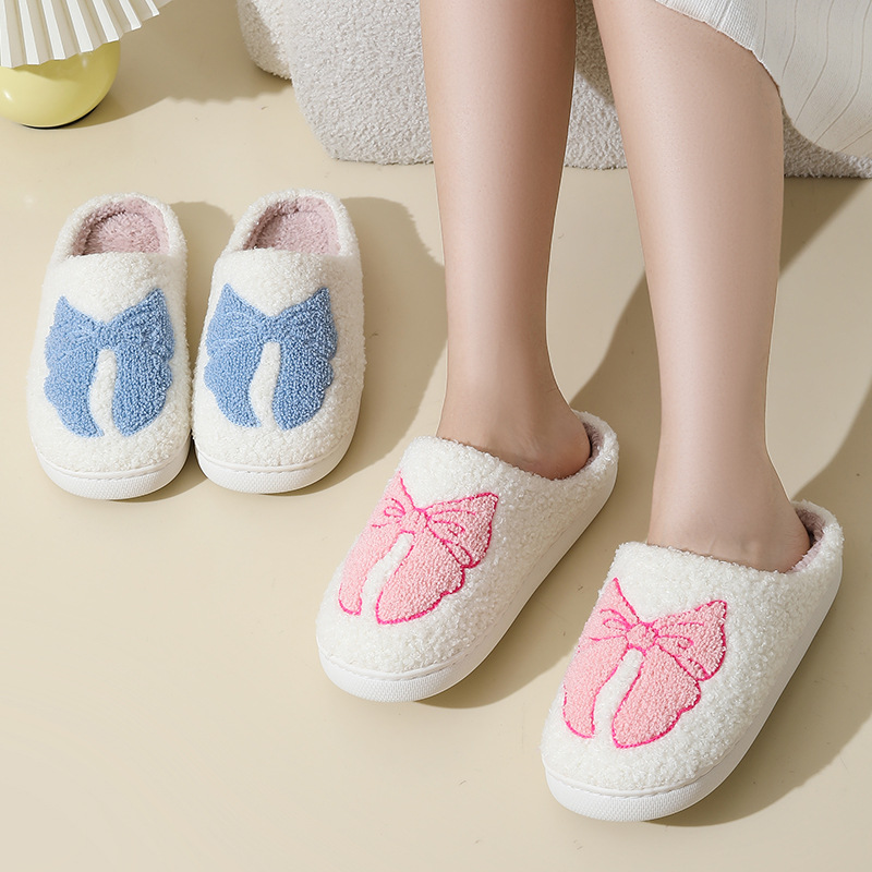 Cute Cartoon Bow Knot Cotton Slippers foto 4
