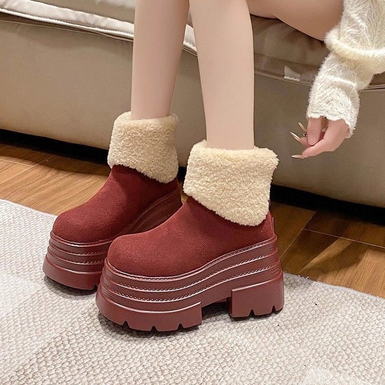 Short Plush Thickened Warm Platform Cotton Shoes foto 2