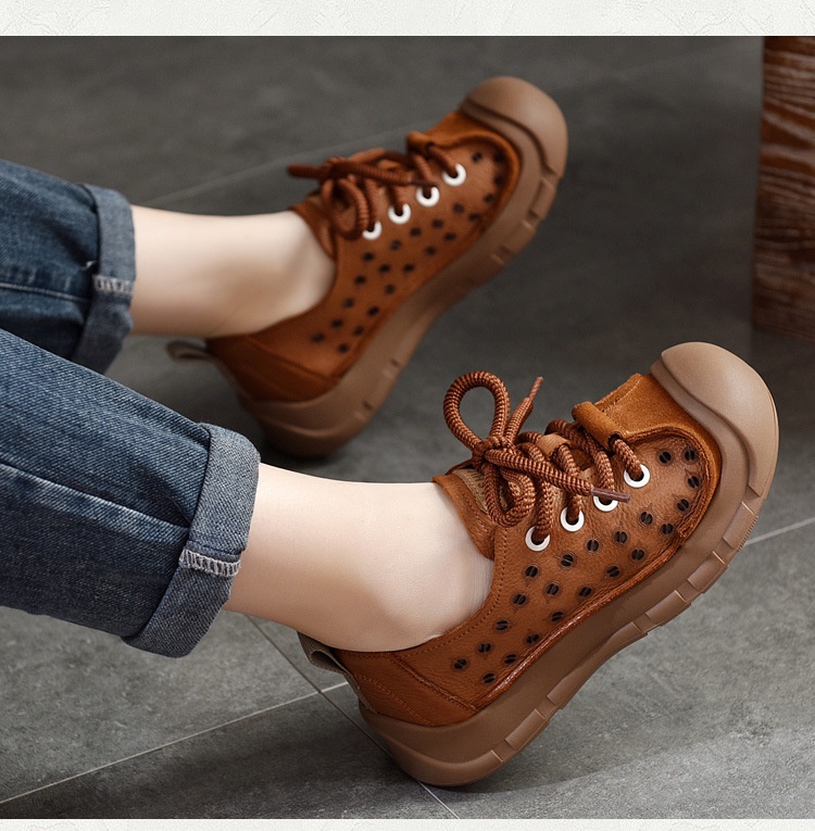Flat Heel Retro Spring And Summer New Lace Up Casual Women's Shoes foto 5