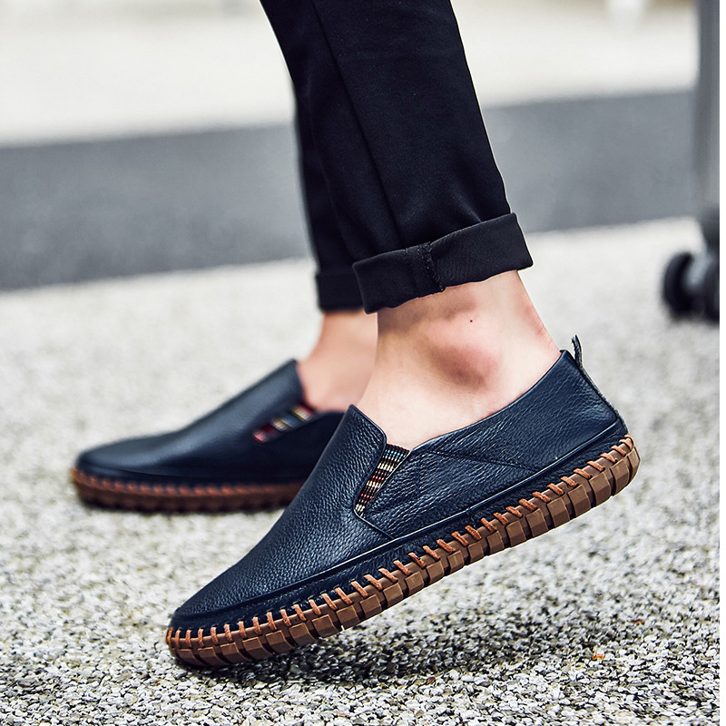 First Layer Cowhide Leather Shoes Men's Casual Business foto 4