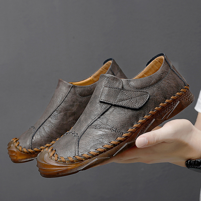 Handmade Genuine Leather Men's Casual Shoes Outdoor Fashion All-matching foto 3