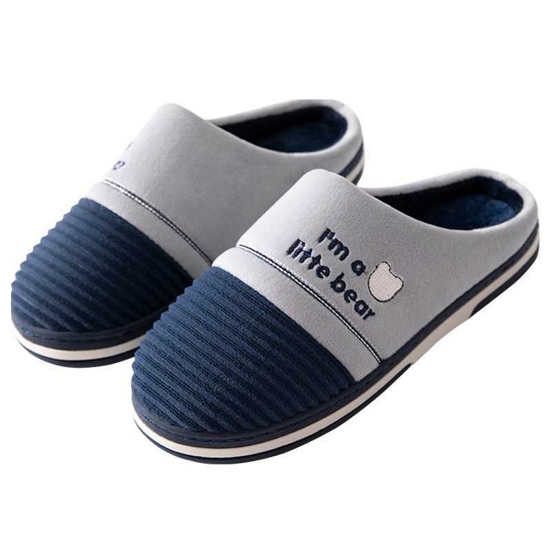 Plus Size Men's Slippers Indoor Warm Non Slip Cotton Slippers foto 4