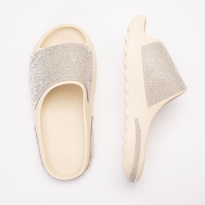 European And American Stick-on Crystals Coconut Sandals foto 5