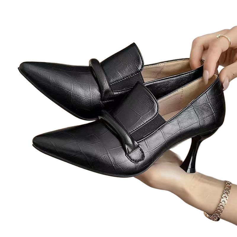 Soft Leather 7cm Women's Stiletto Heel High Heel Shoes foto 3