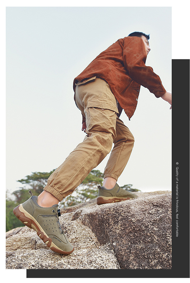 Men's Rotating Buckle Leisure Mountaineering Shoes Non-slip Wear-resistant Spring And Autumn Outdoor