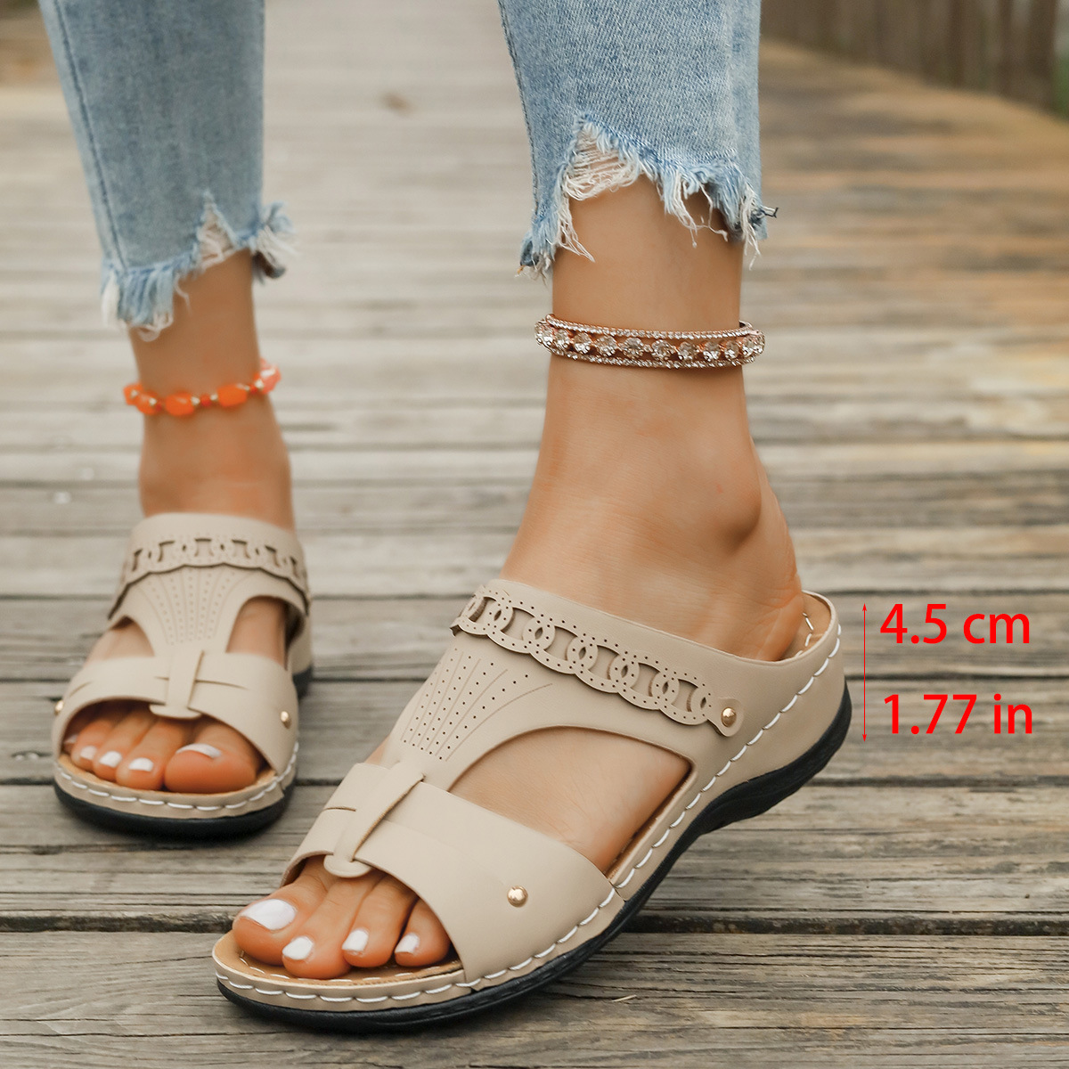 Slope Heel Plus Personalized Roman Style Slippers foto 5