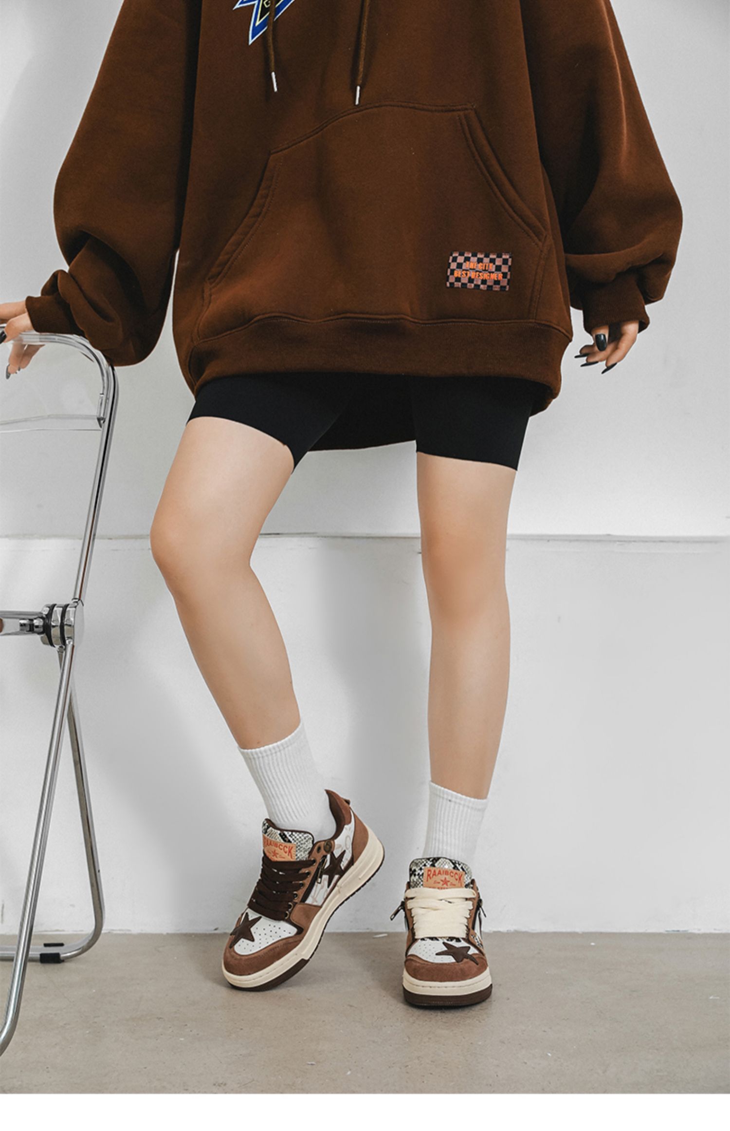 Brown Star Retro Board Shoes For Men foto 4