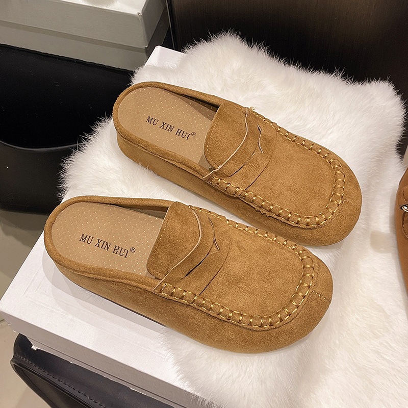 Slide-on Closed-toe Backless Retro Chunky-sole Casual Slippers foto 5