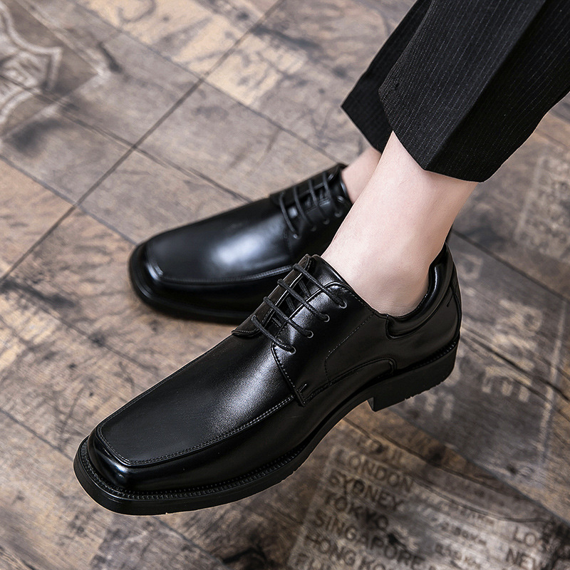 Low-top Square Toe Men's Business Casual Fashion Leather Shoes foto 3