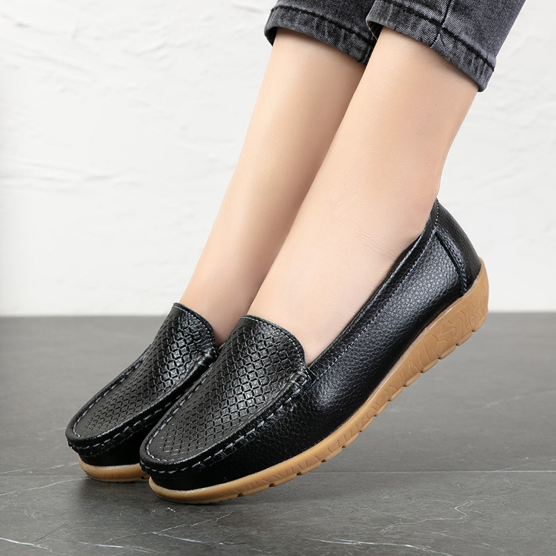 Women's Slope And Leather Casual Bean Shoes foto 3