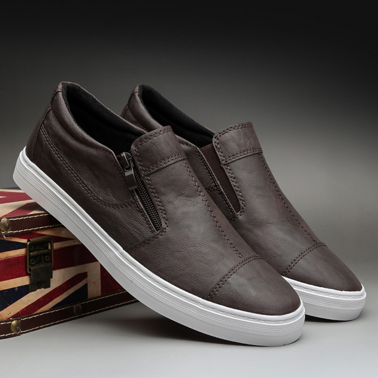 Men's Casual PU Leather Shoes Youth One Pedal foto 3