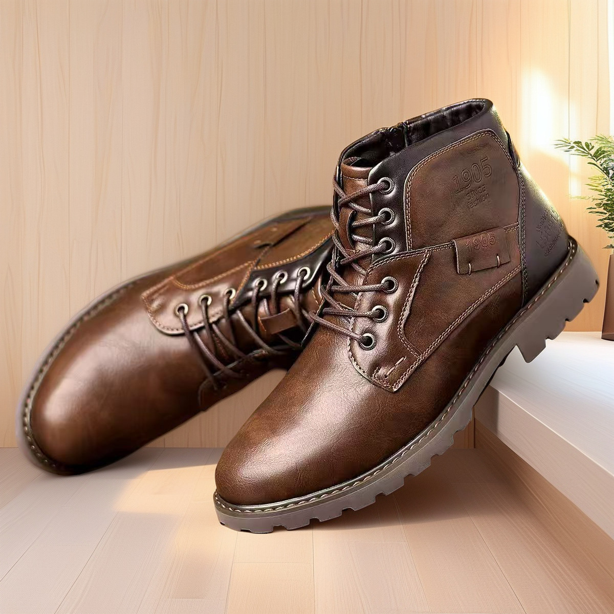 Male Martin Boots Leisure Plus Size Zip Ankle Boots foto 5