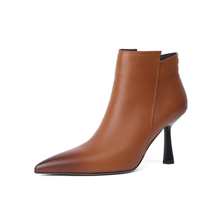 Fashion Boots, Cowhide Ankle Boots, Women's Mid-heel Single-layer Boots foto 3