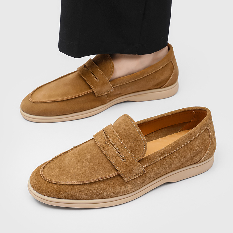 Gommino Suede Men's Soft Bottom Slip-on Casual Shoes foto 2
