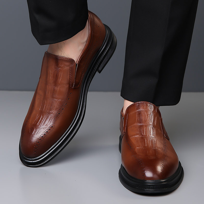 Mens Casual British-style Pointed Leather Shoes foto 5