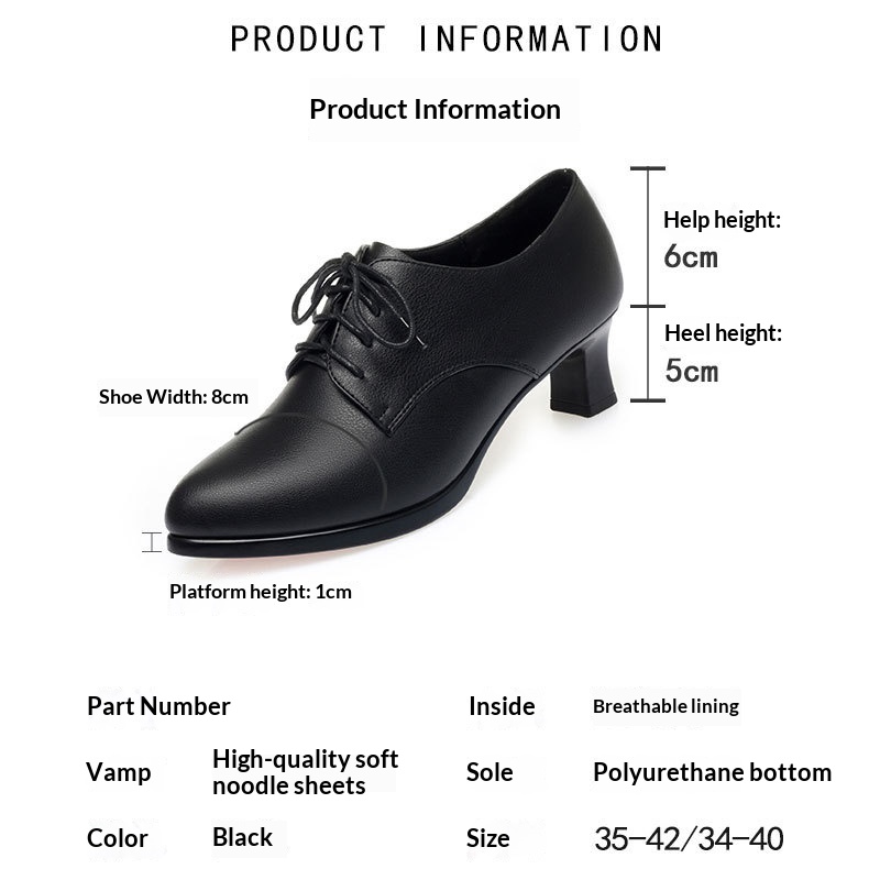 Solid-color Casual Comfortable High-heeled Shoes With A Non-slip Sole And Lace-up Design foto 3