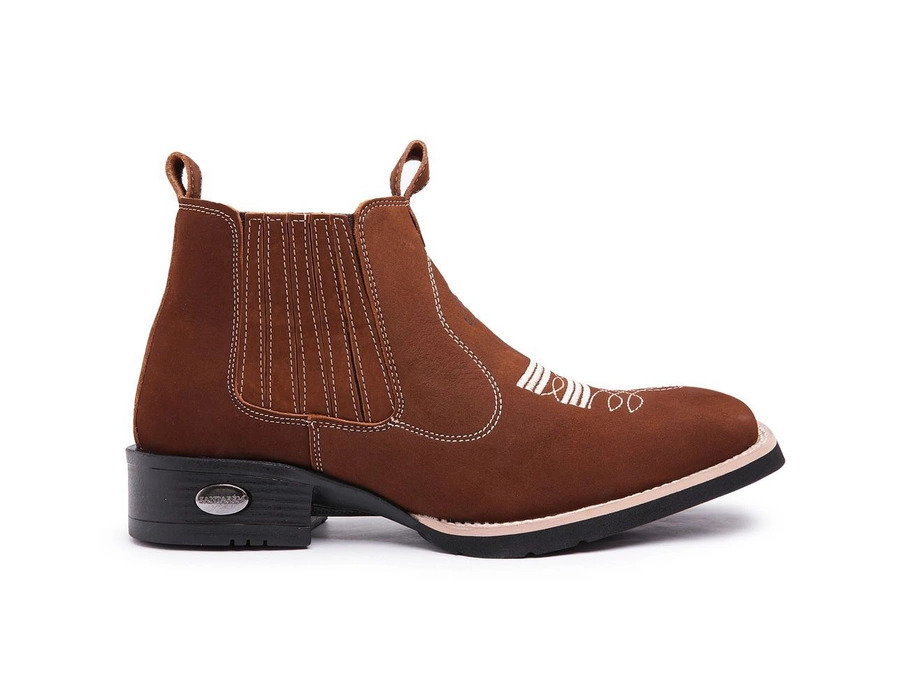 Vintage Suede Flat Heel Round Toe Martin Boots Men foto 3