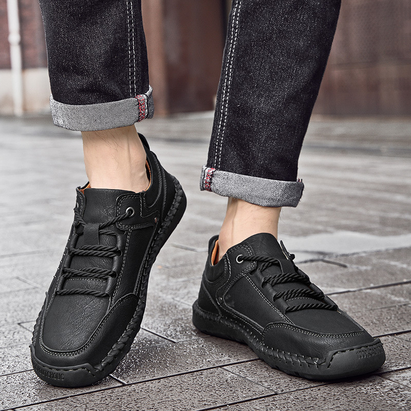 Men's Toe Shape Leather Casual Shoes foto 2