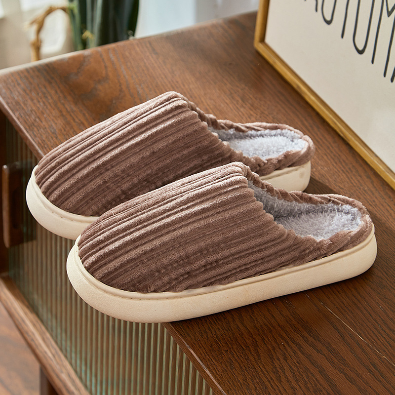 Indoor Warm Poop Feeling Plush Antislip Cotton Slippers foto 4
