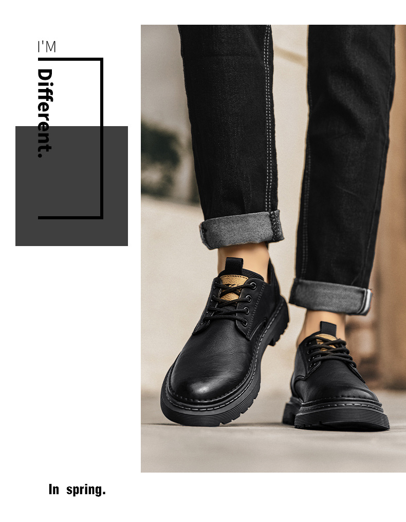 Men's Summer Breathable Casual Leather Shoes Martin Boots foto 4