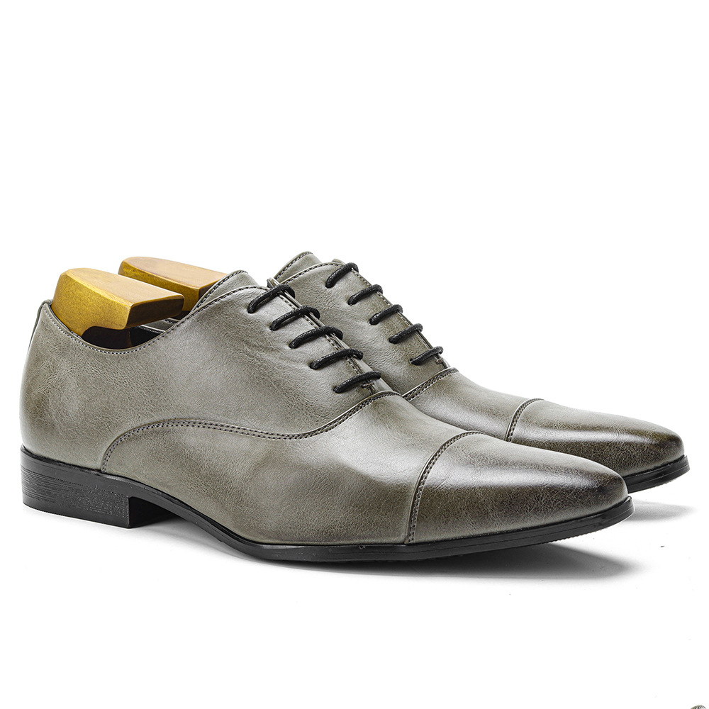 High-end Pointed Oxford Business Shoes Comfortable Classic British Retro Rub Colored Dress Shoes foto 3