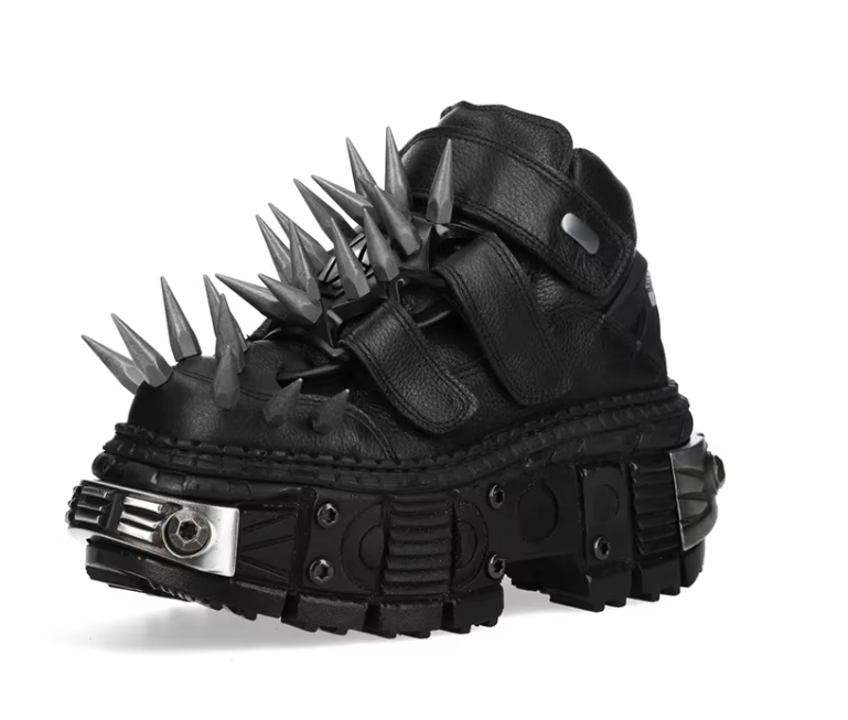Women's Black Thick-soled Buckle-up Motorcycle Boots foto 2