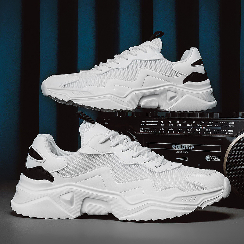 Couple Mesh Breathable Clunky Sneakers Plus Size foto 3