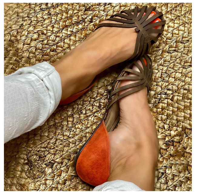Summer Casual Flat Heel Women's Shoes Plus Size Square Buckle foto 4