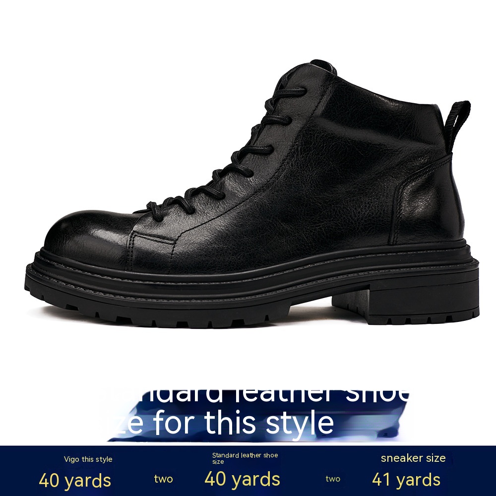 Genuine Leather Workwear Boots Men's Autumn And Winter Thick Bottom foto 3