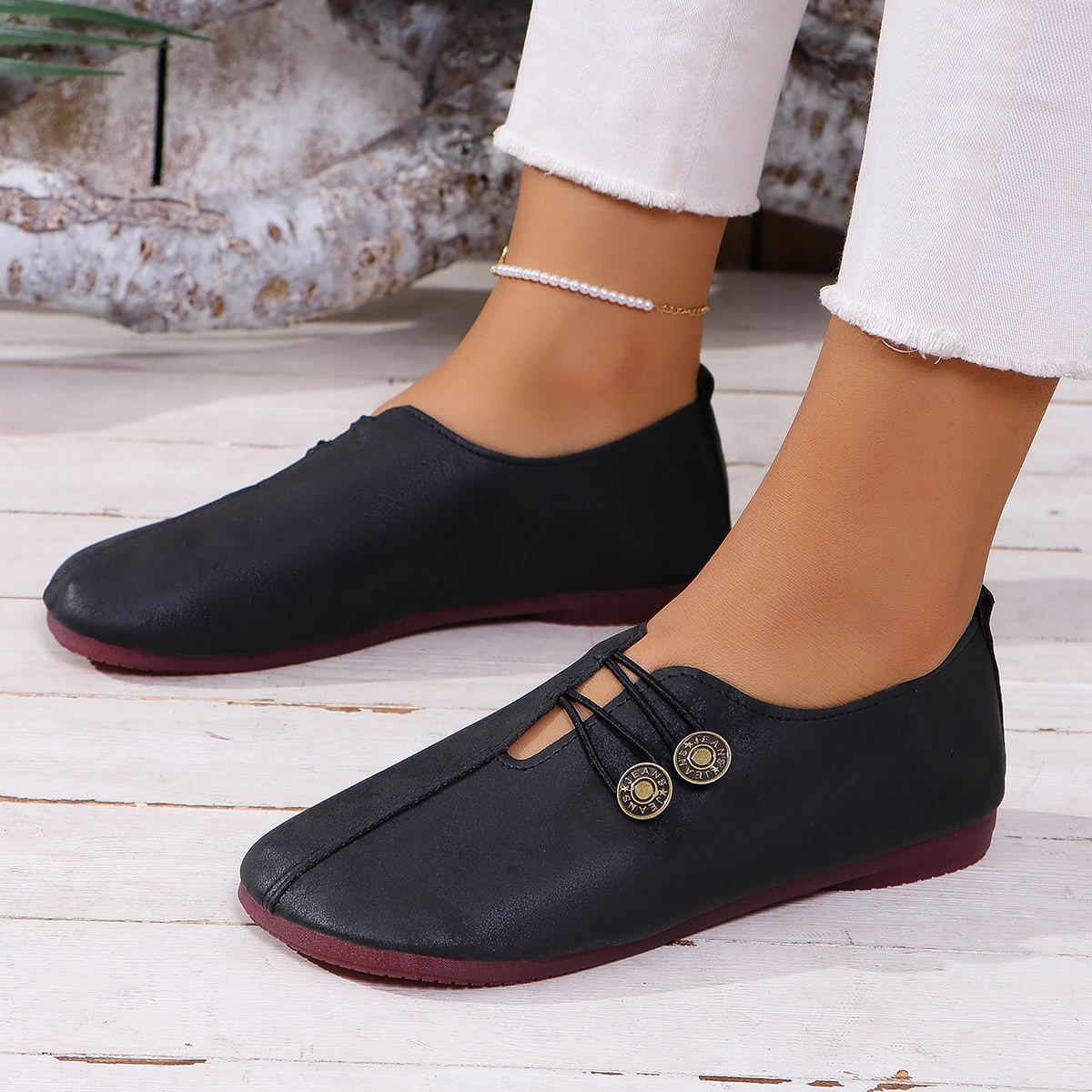 Ins Square Toe Slip-on Sandals Summer Fashion Soft Flat Shoes For Women foto 2