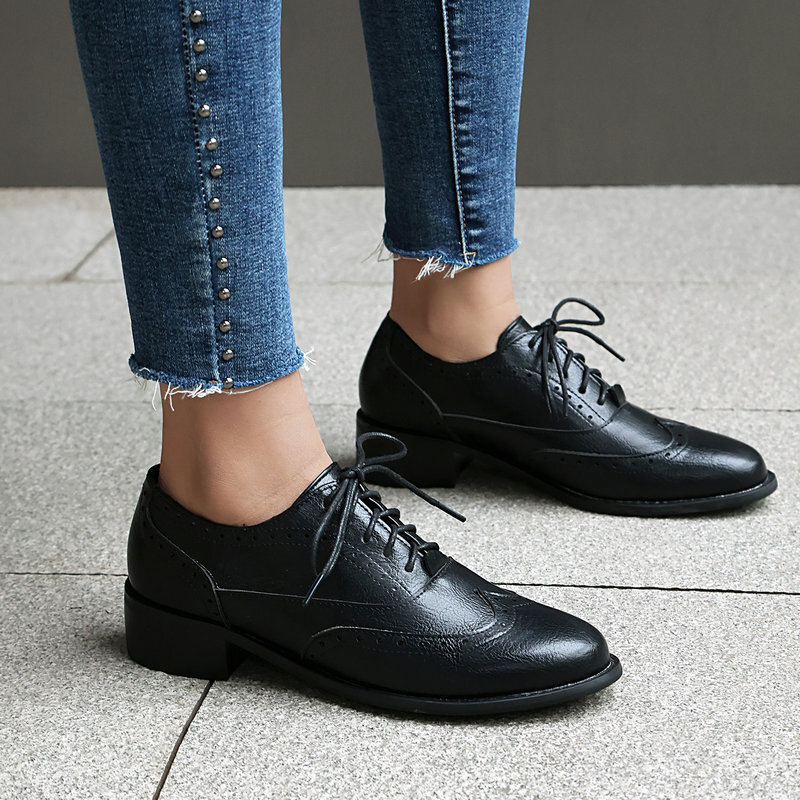 British Retro Oxfords Casual Shoes Lace-up Spring And Autumn Low-top Women foto 5