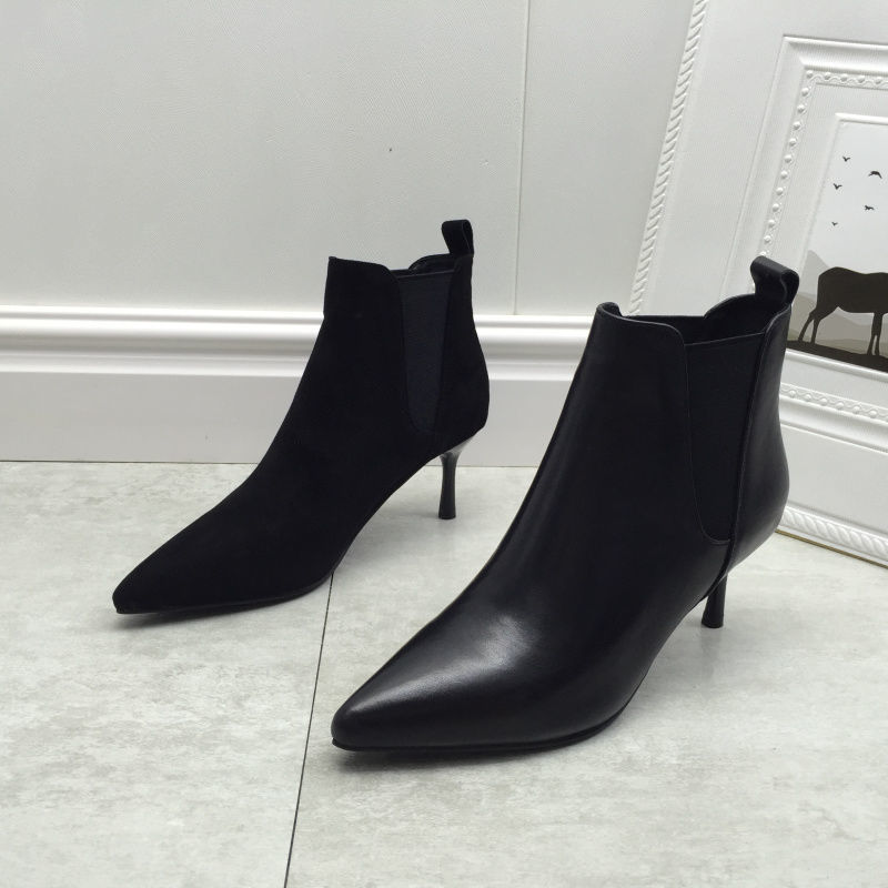 Professional-style Soft Leather Stiletto-heeled Lined High Boots
