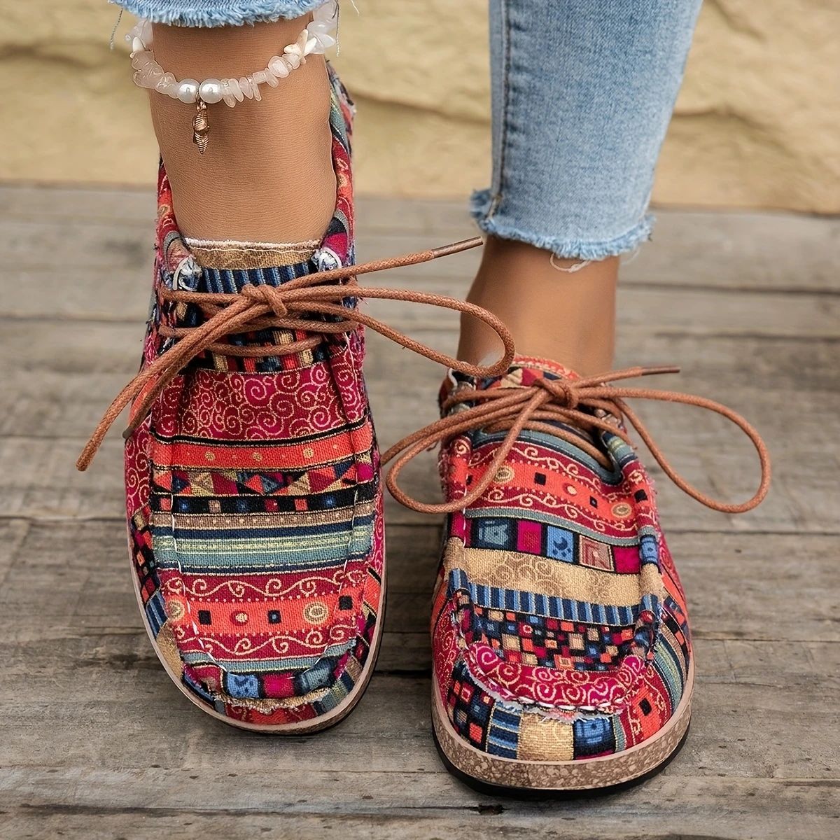 Thick-soled Large-size Colorful Casual Ethnic Retro Sneakers foto 3